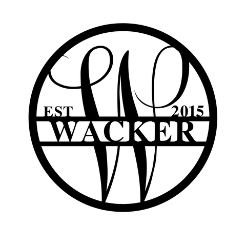 wacker est 2015/monogram sign/BLACK