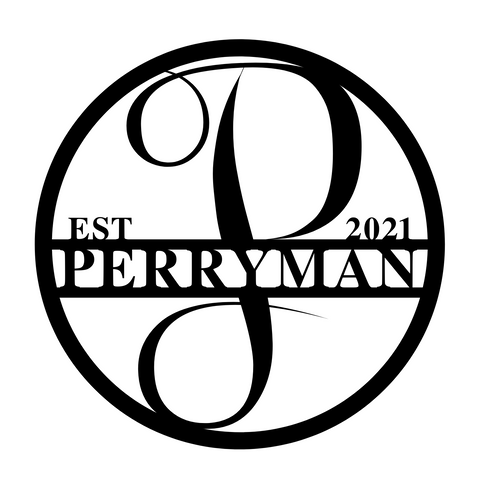 perryman est 2021/monogram sign/BLACK