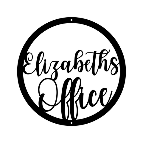 elizabeths office/custom sign/BLACK