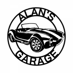 alan's garage/car sign/BLACK
