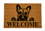 welcome/french bulldog mat