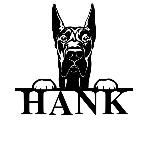 hank/great dane sign/BLACK
