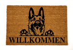 willkommen/german shepherd mat