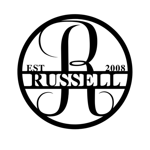 russell est 2008/monogram sign/BLACK