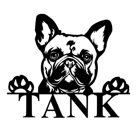 tank/french bulldog sign/BLACK