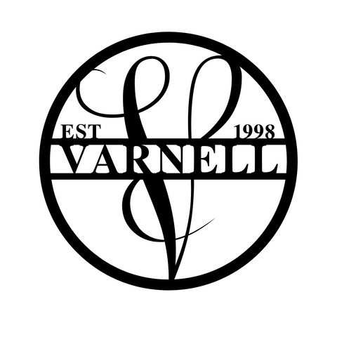 varnell est 1998/monogram sign/BLACK