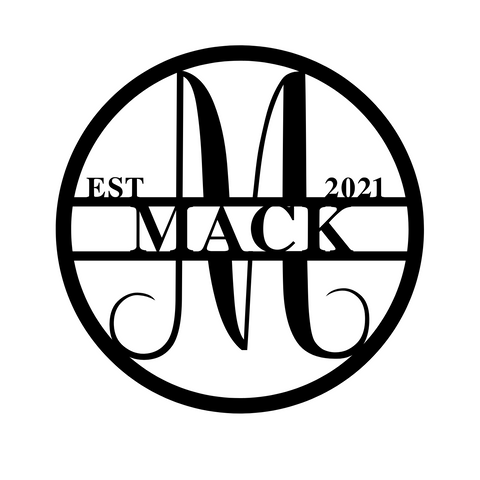 mack est 2021/monogram sign/BLACK