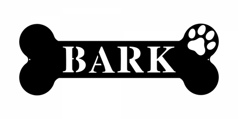 bark/dog bone sign/RED