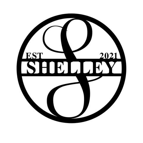 shelley est 2021/monogram sign/BLACK