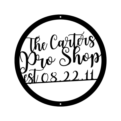 the carters pro shop est 08.22.11/custom sign/BLACK
