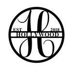 hollywood est 2018/monogram sign/BLACK
