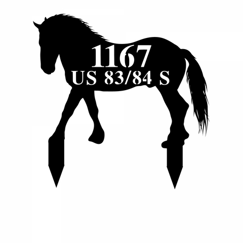 1167 us 83/84 s/horse yard sign/BLACK