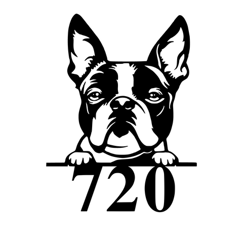 720/boston terrier sign/BLACK