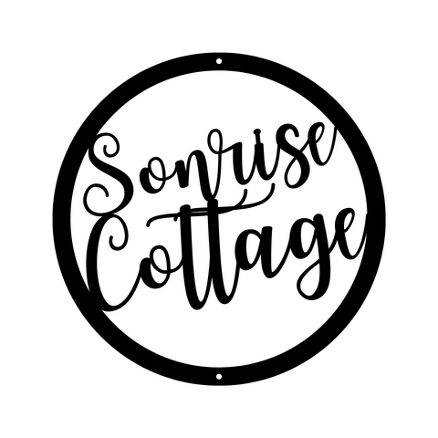 sonrise cottage/custom sign/BLACK