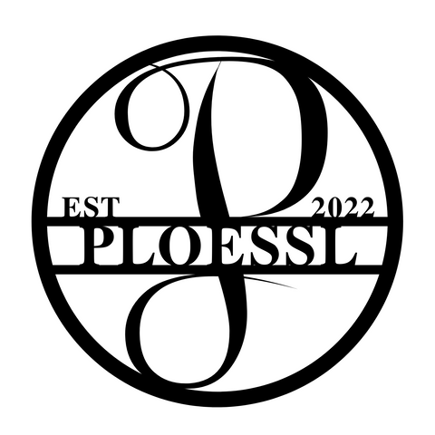 ploessl est. 2022/monogram sign/BLACK