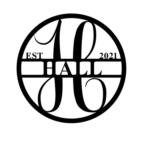 hall est 2021/monogram sign/SILVER