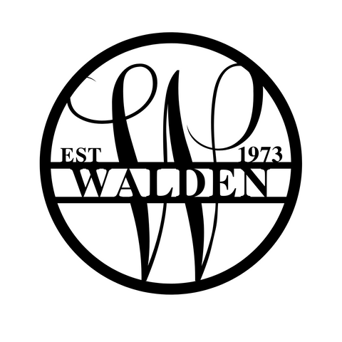 walden est 1973/monogram sign/BLACK