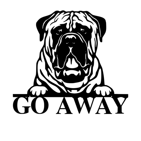 go away/mastiff sign/BLACK