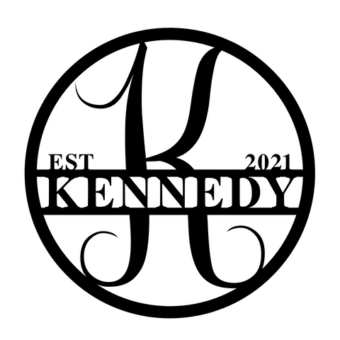 kennedy est 2021/monogram sign/BLACK