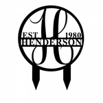 henderson est 1980/monogram yard sign/BLACK