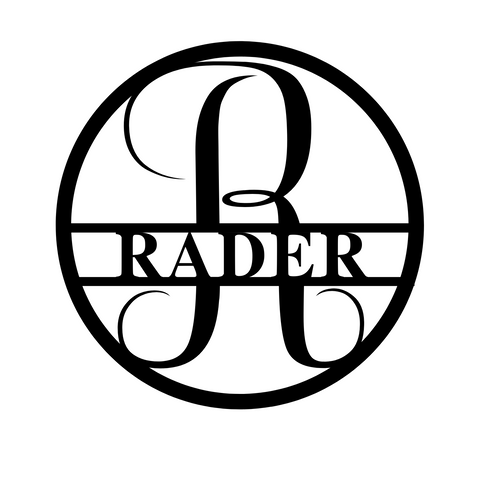 rader/monogram sign/BLACK