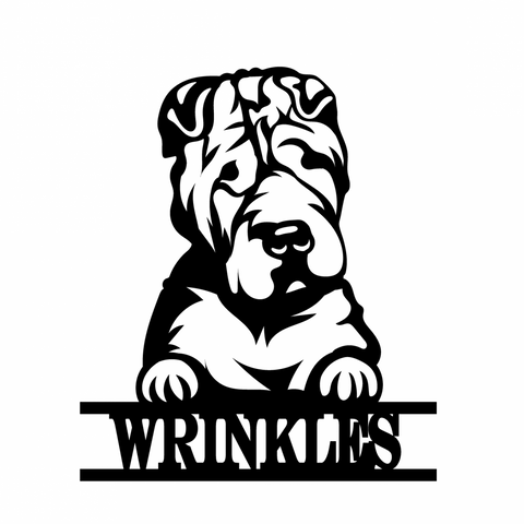 wrinkles/dog sign/BLACK