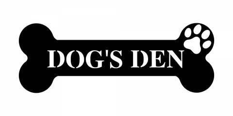 dog's den/dog bone sign/BLACK