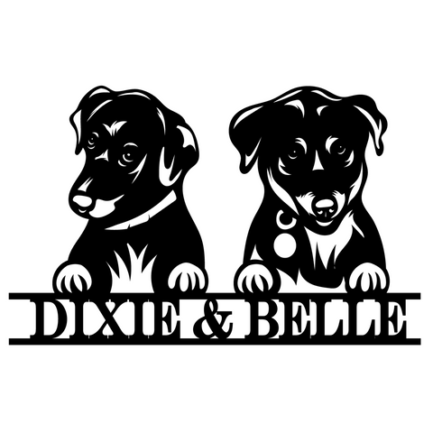 dixie & belle/dog sign/BLACK