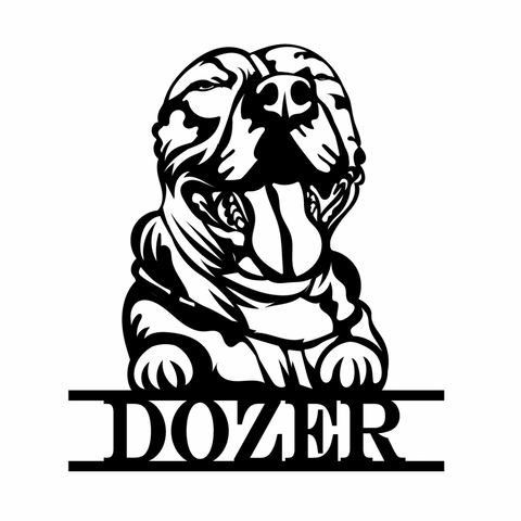 dozer/dog sign/BLACK
