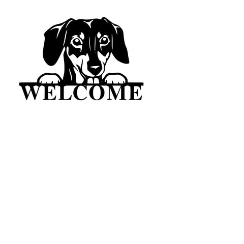 welcome/dachshund sign/BLACK
