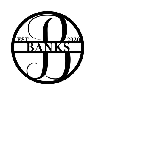 banks est 2020/monogram sign/BLACK