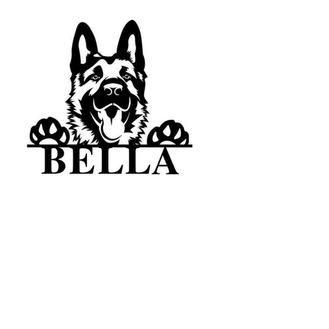 bella/german shepherd sign/BLACK
