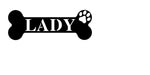 lady/dog bone sign/BLACK