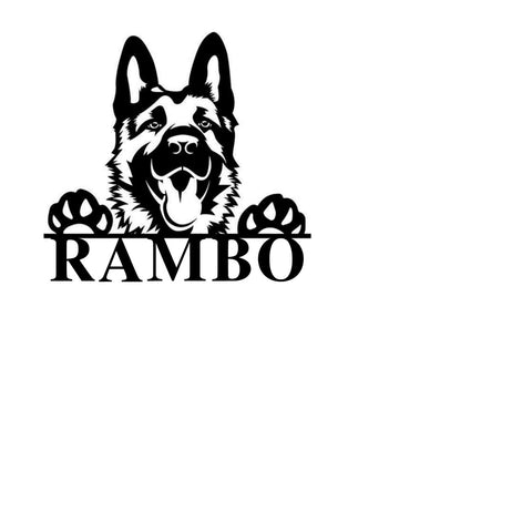 rambo/dog sign/BLACK