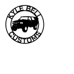 kyle bell customs/custom car sign/BLACK