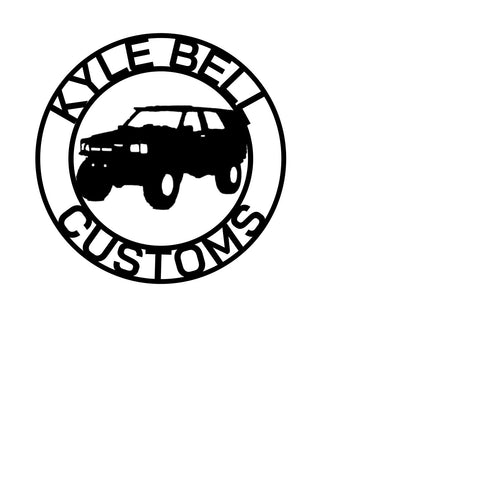 kyle bell customs/custom car sign/BLACK