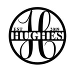 h hughes est 2019/monogram sign/BLACK