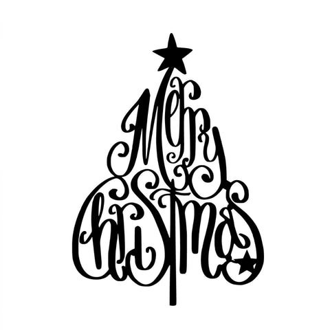 merry christmas/tree sign/SILVER