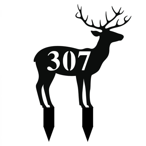 307 18 inch/deer yard sign/WHITE
