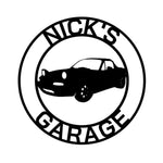nick's garage/mazda miata sign/BLACK