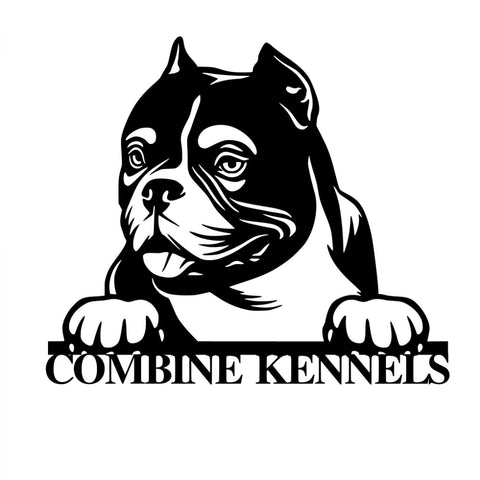 combine kennels/american bully sign/BLACK