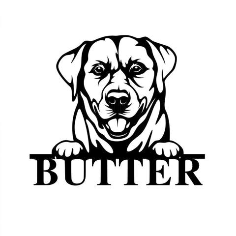 butter/labrador sign/BLACK