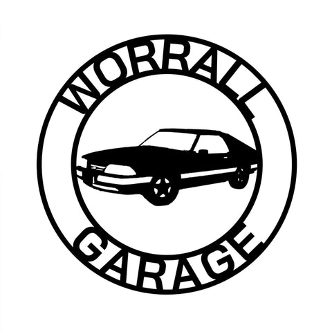 worrall garage/fox body mustang sign/BLACK