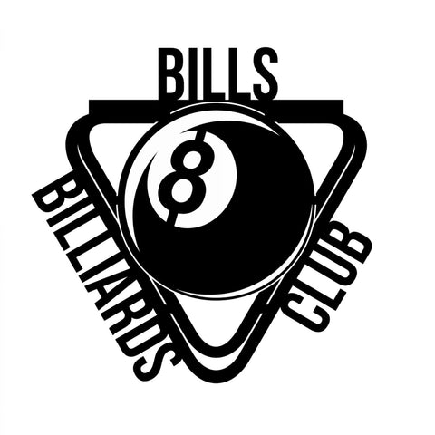 bills billiards club/ 8 ball sign/BLACK