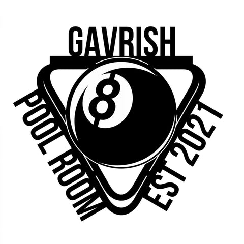 gavrish pool room est 2021/8 ball sign/BLACK