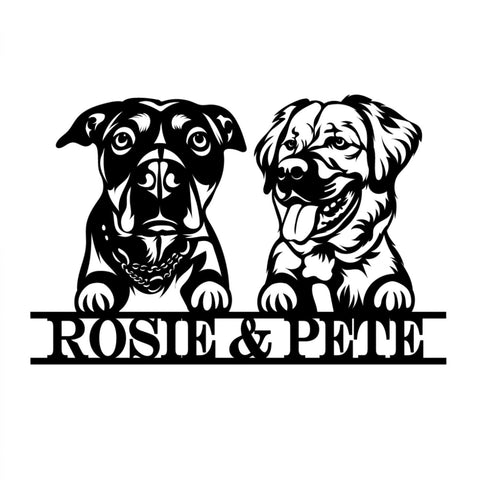 rosie & pete/dog sign/BLACK