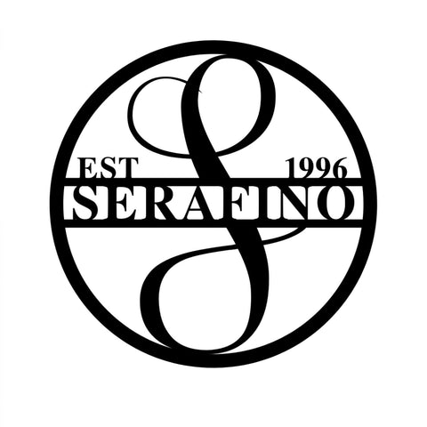 serafino est 1996/monogram sign/BLACK