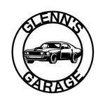 glenn's garage/mustang sign/BLACK