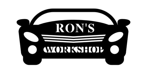 ron's workshop/car sign/BLACK