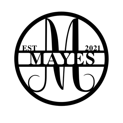 mayes est 2021/monogram sign/BLACK